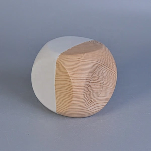 Mini empty ceramic candle jar square candle holder home decor
