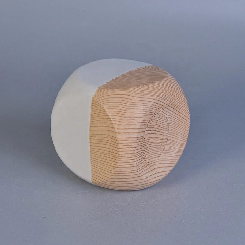 Mini empty ceramic candle jar square candle holder home decor