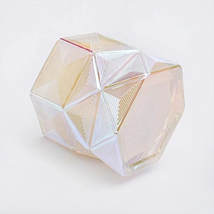 Supplier luxury Hexagon color tealight Glass candle holders