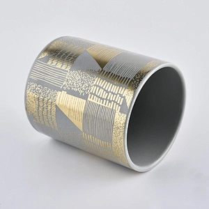 10oz Bulk decal printing cylinder candle ceramic holders