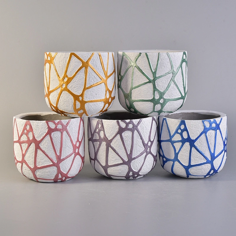 Sunny Wholesales custom empty decorative concrete candle jars