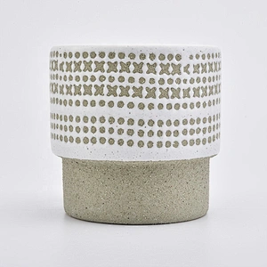 Mable ceramic candle jars frosted candle holders wedding decoration
