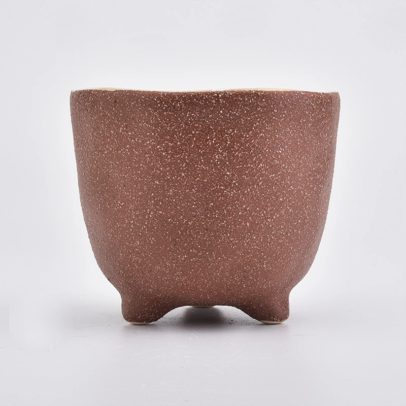 unique candle vessels, gravel surface ceramic container 8 oz