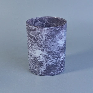 Wholesales Dark Marble Glass Candle Holders Home Decoration
