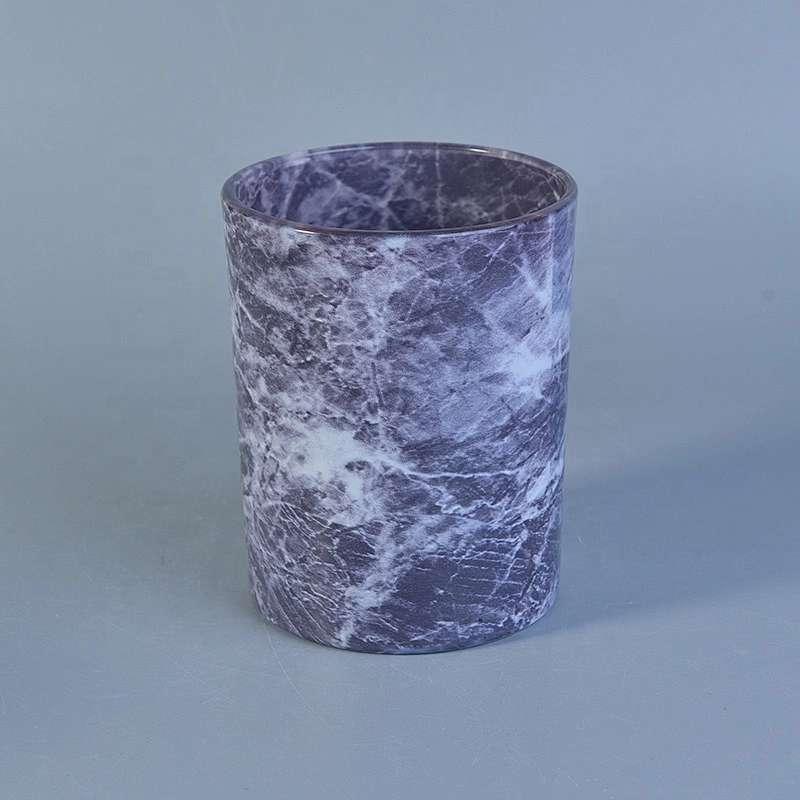Wholesales Dark Marble Glass Candle Holders Home Decoration