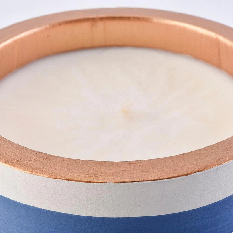 Wholesales blue scented ceramic holder for luxury candle making