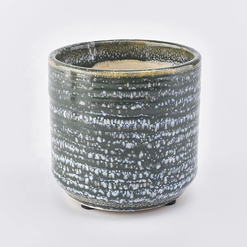 Wholesale Ceramic Candle Holder Transmutation Glazed Earthware Home Decoration