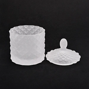 110ml Frosted White Glass Candle Jars with Lids Home Decor Wholesales