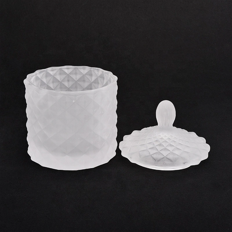 110ml Frosted White Glass Candle Jars with Lids Home Decor Wholesales