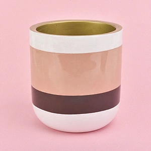 Luxury pink glazed ceramic candle vessels votive scented candle holder home decoration use