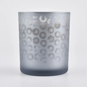 Sunny new design empty grey frosted glass candle jar holder
