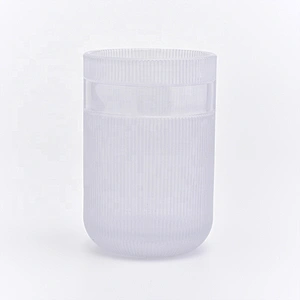 Cylinder customized striped candle vessel glass candle holder wedding centerpieces