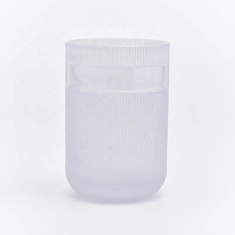 Cylinder customized striped candle vessel glass candle holder wedding centerpieces