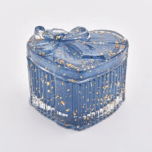 Nice Heart mercury Glass Candle Jar votives Candles Holder with Lid for Decor
