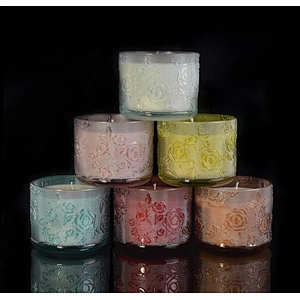 Wholesales tealight rose luxury candle glass jar 10oz 14oz 20oz
