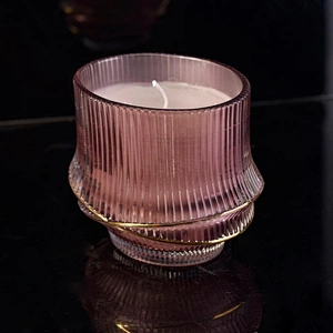Hot sales custom luxury gold glass candle jar for home decor