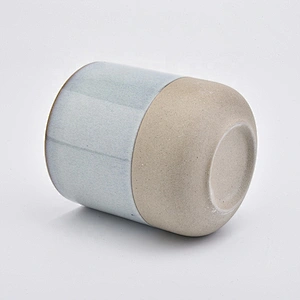 12 oz ceramic candle holder, reactive glazed candle vessel