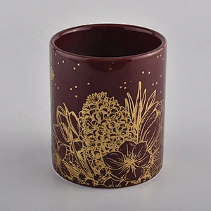Wholesale Retro Home Decoration Large Capacity Color Ceramic Customized Candle Jar