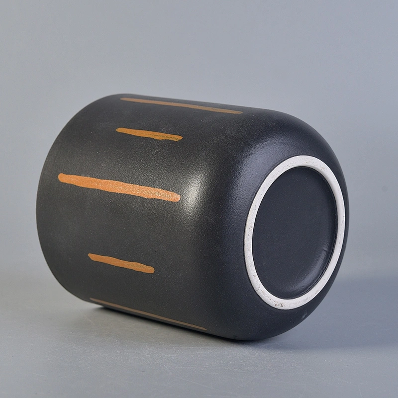 8oz 11oz 14oz Sunny custom black frosted ceramic candle holders