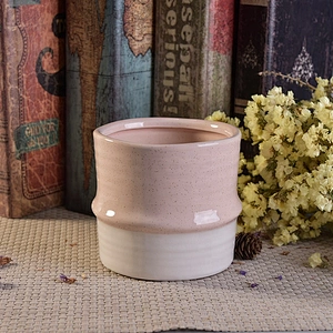 Luxury pink ceramic votive candle jar customized candle holders home decorative use