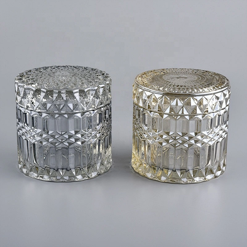 Sunny suppliers custom crystal glass candle holders with lid 10oz 12oz