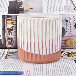 Cylinder Frosted ceramic candle container votive candle vessel wedding centerpieces