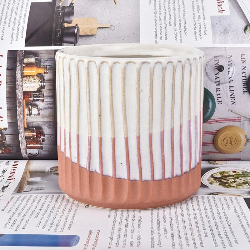 Cylinder Frosted ceramic candle container votive candle vessel wedding centerpieces