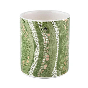 Sunny new design Luxury custom green printing glass candle vessel containers 10oz 20oz