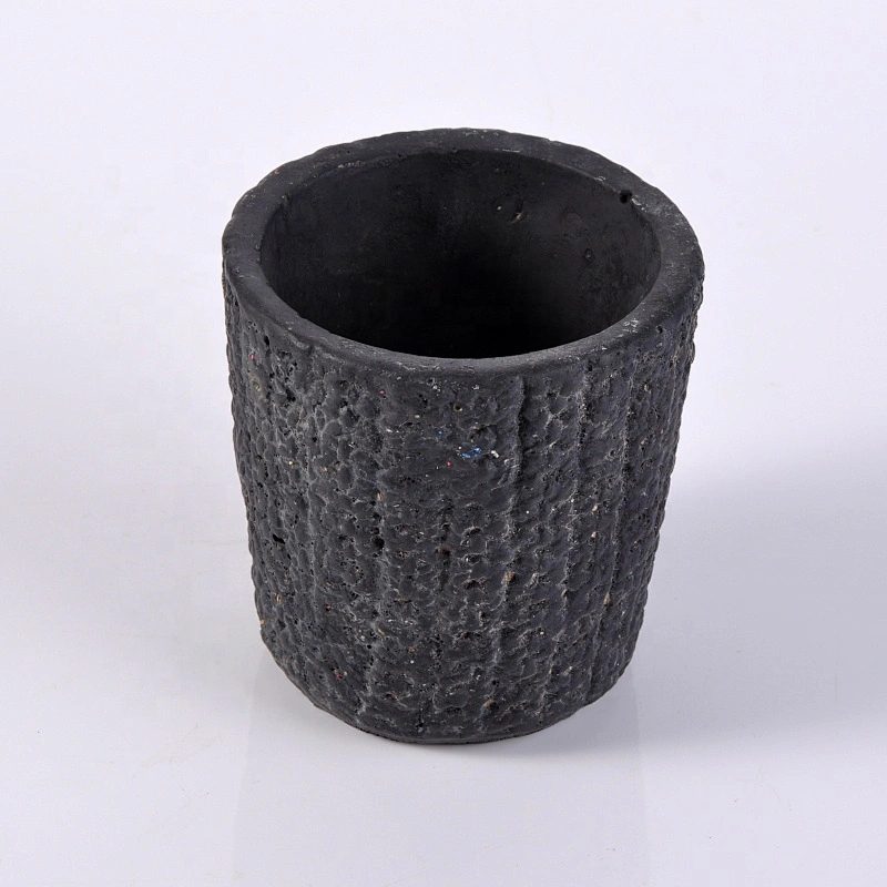 Hot sales Custom decorative grey black ceramic candle holder