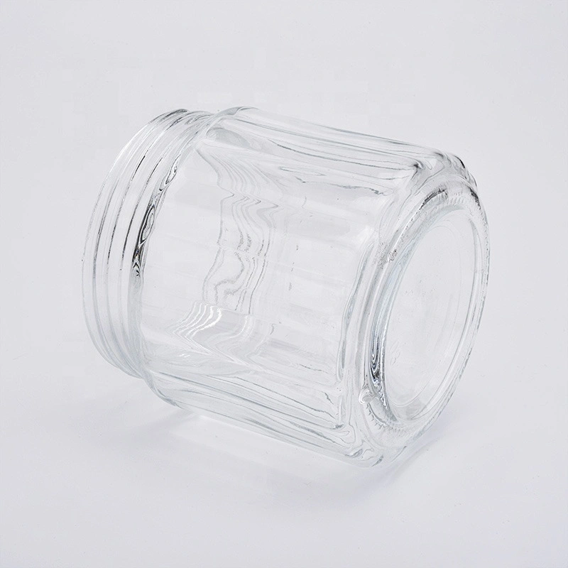 Cylinder striped crystal candle container tealight glass candles holder wedding decoration wholesales