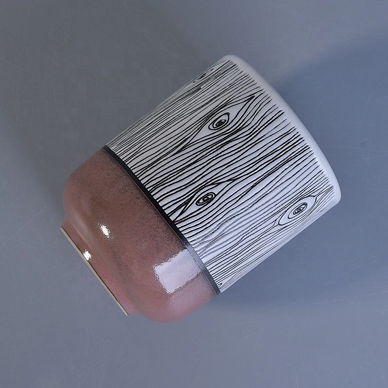 Customized enamel candle holder cylinder candle container home decor