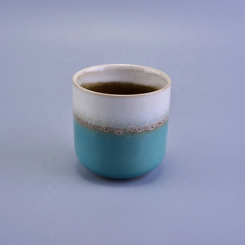 Round decorative ceramic candle holder for home decor