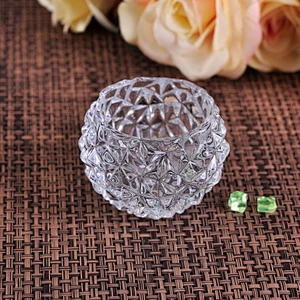 Crystal glass heart bubble tealight candle votive holders wholesale