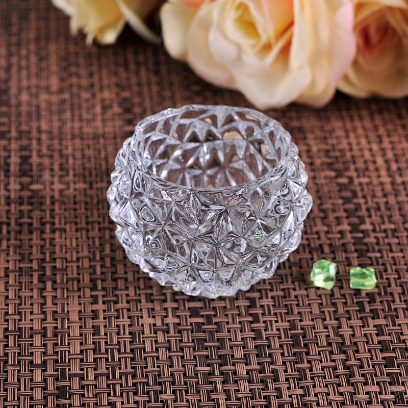 Crystal glass heart bubble tealight candle votive holders wholesale