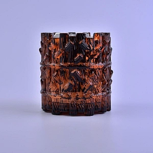 Luxury decorative empty amber tree Glass candle containers