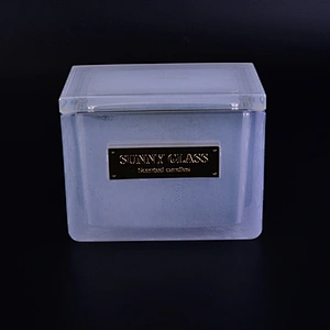 Sunny luxury square white scented candle glass jar in bulk