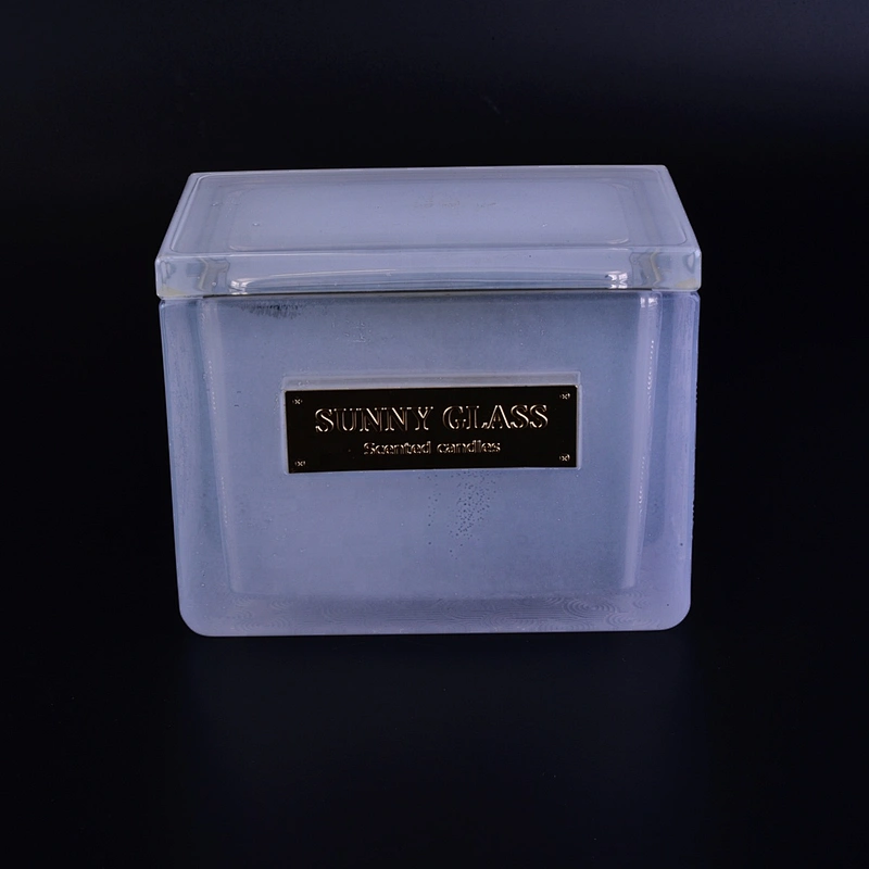 Sunny luxury square white scented candle glass jar in bulk