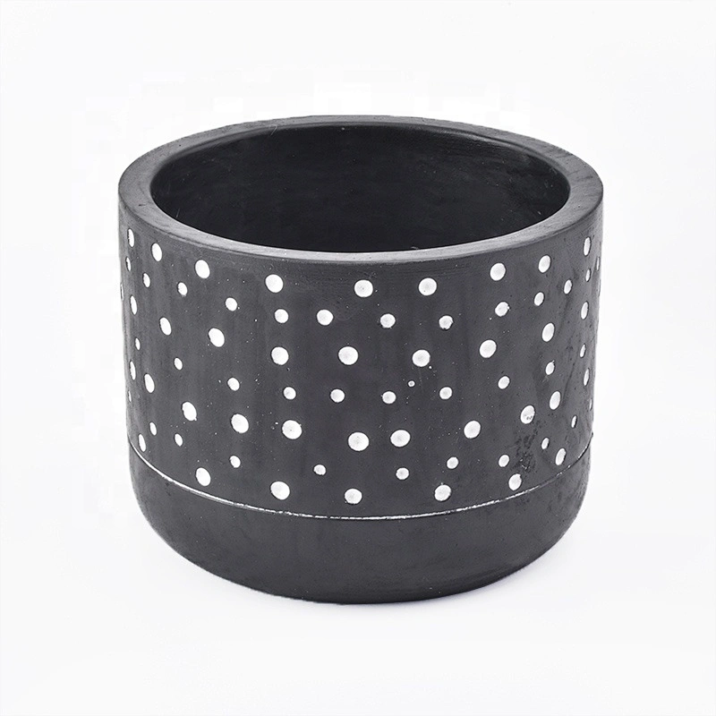Supply round concrete candle holders spot pattern home decoration