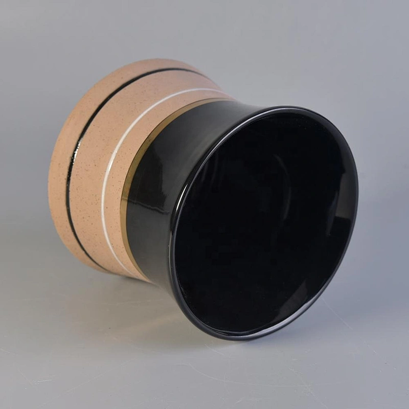 Wholesales Luxury matte black ceramic candle jars 8oz 10oz