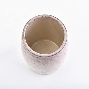 Wholesale Speckled amber Ceramic Candle Holder Home Decoration