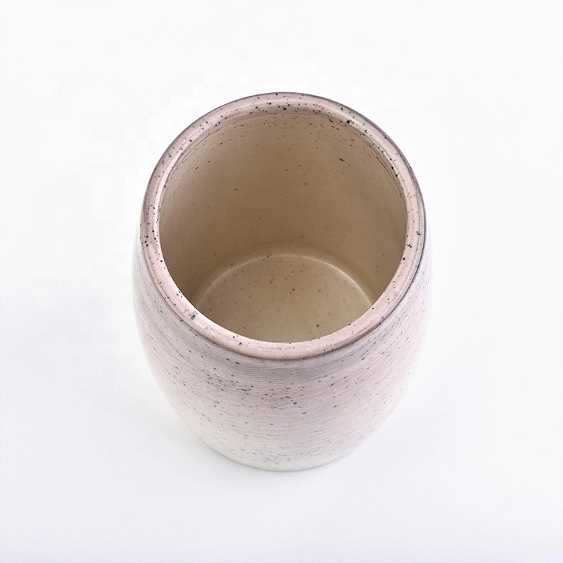 Wholesale Speckled amber Ceramic Candle Holder Home Decoration