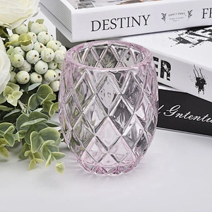 Clear customized votive candle bottles glass candleholder for wedding decor