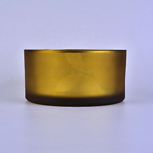 Manufacturer Factory price large golden custom glass candle jars 10oz 14oz