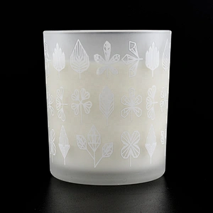 Sunny white matte luxury empty glass candle jars holder for candle making