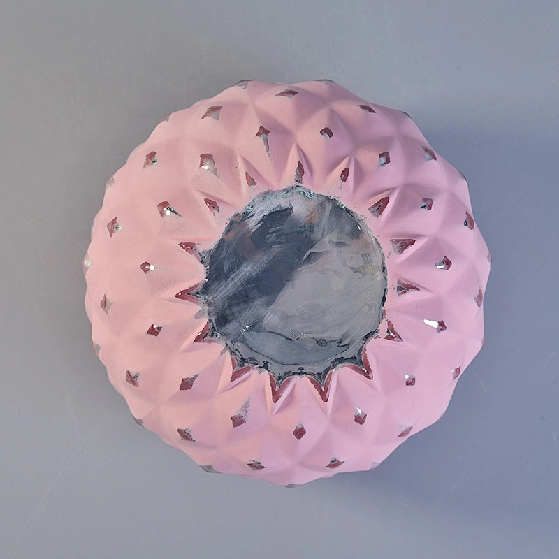 Spraying candle container round glass candle vessel