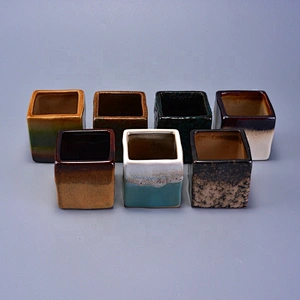Square table ceramic candle vessel custom wholesales