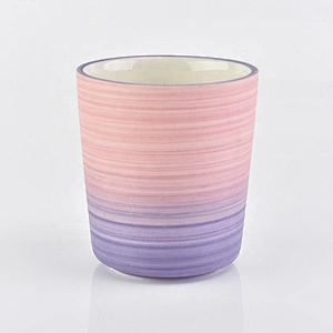 Frosted rainbow candle votive holder ceramic candle jars wedding centerpiece in bulk