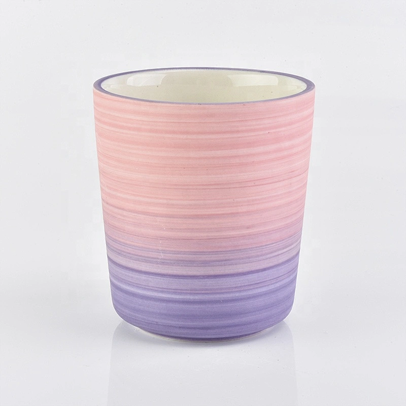 Frosted rainbow candle votive holder ceramic candle jars wedding centerpiece in bulk