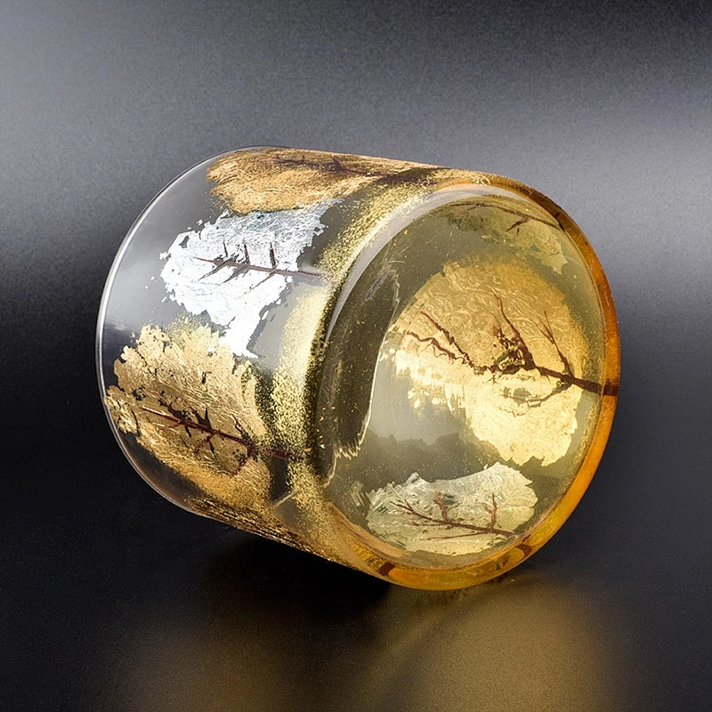 Metallic color glass candle holder trees decor home decoration wholesale