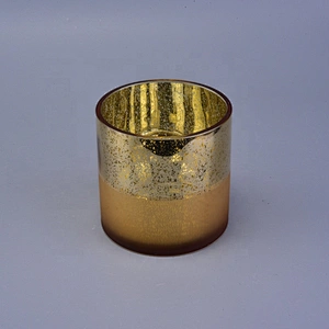 Mercury Gold Glass Votive Candle Holders Matte Gold Dipped Base Home Decor Pieces